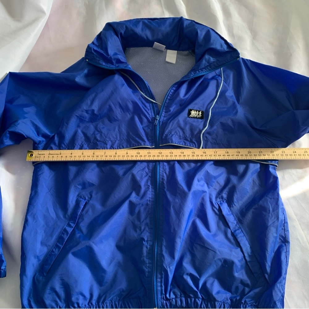 2-Piece Blue Nylon Windbreaker Rain Jacket Pants Set Men’s Large Frank Shorter